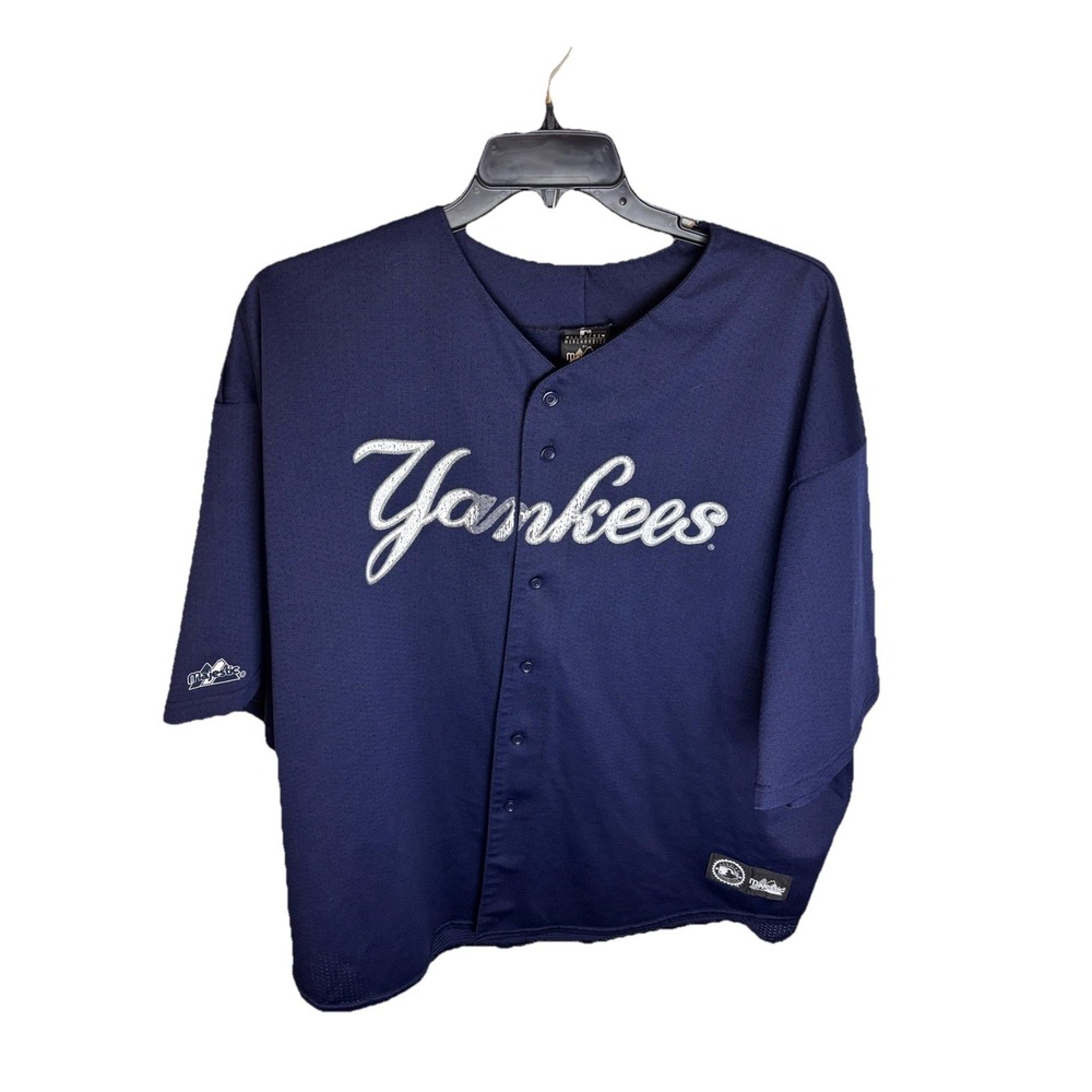 Mens Genuine Merchandise by Majestic Navy Blue Yankees Jersey Top Size 5XL READ